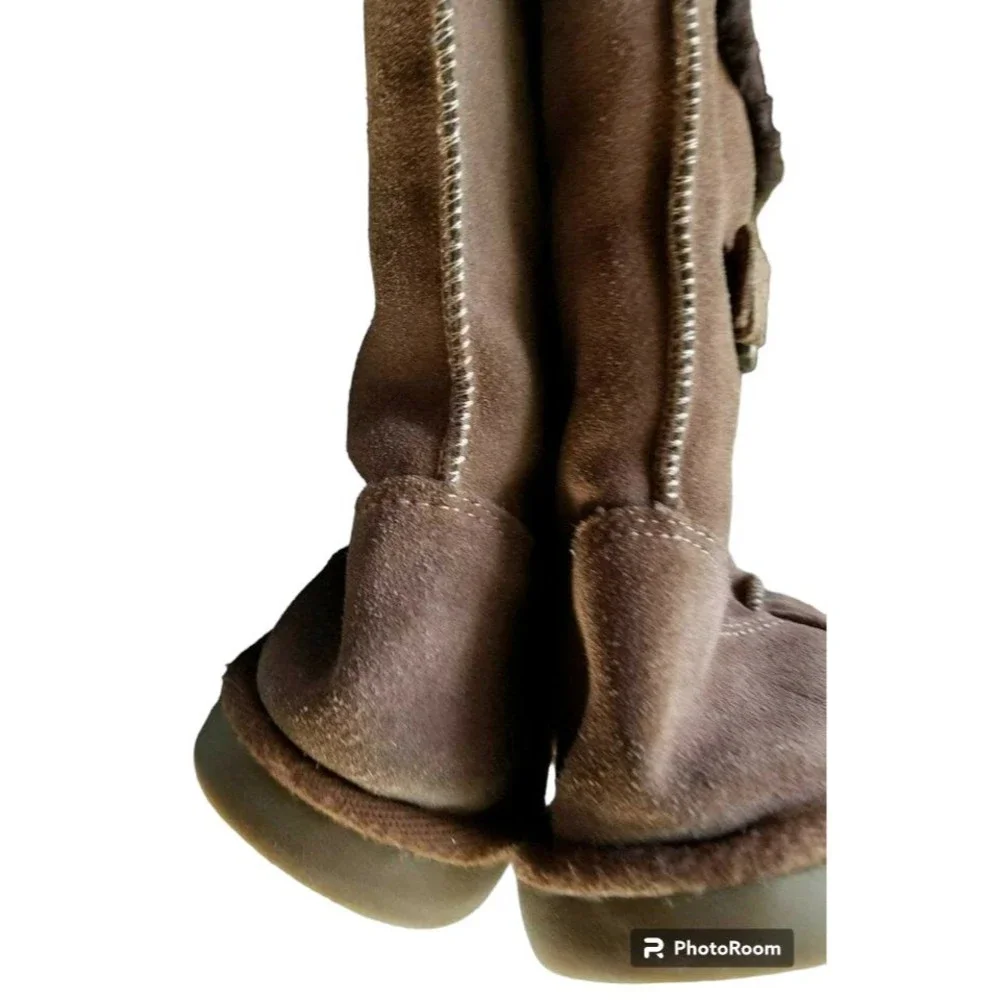 German Brown Leather Boots Size US 9 Fur Lined Rubber Sole EU 39 Comfort